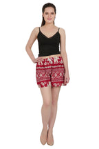 Boho Elephant Print Shorts: Assorted Colors