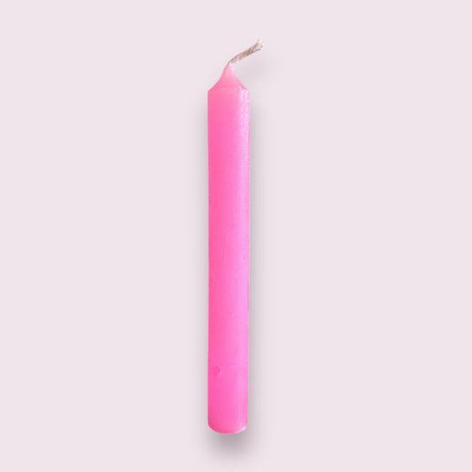 Pink Colored Spell Candles, Chime Candle 4 Inches
