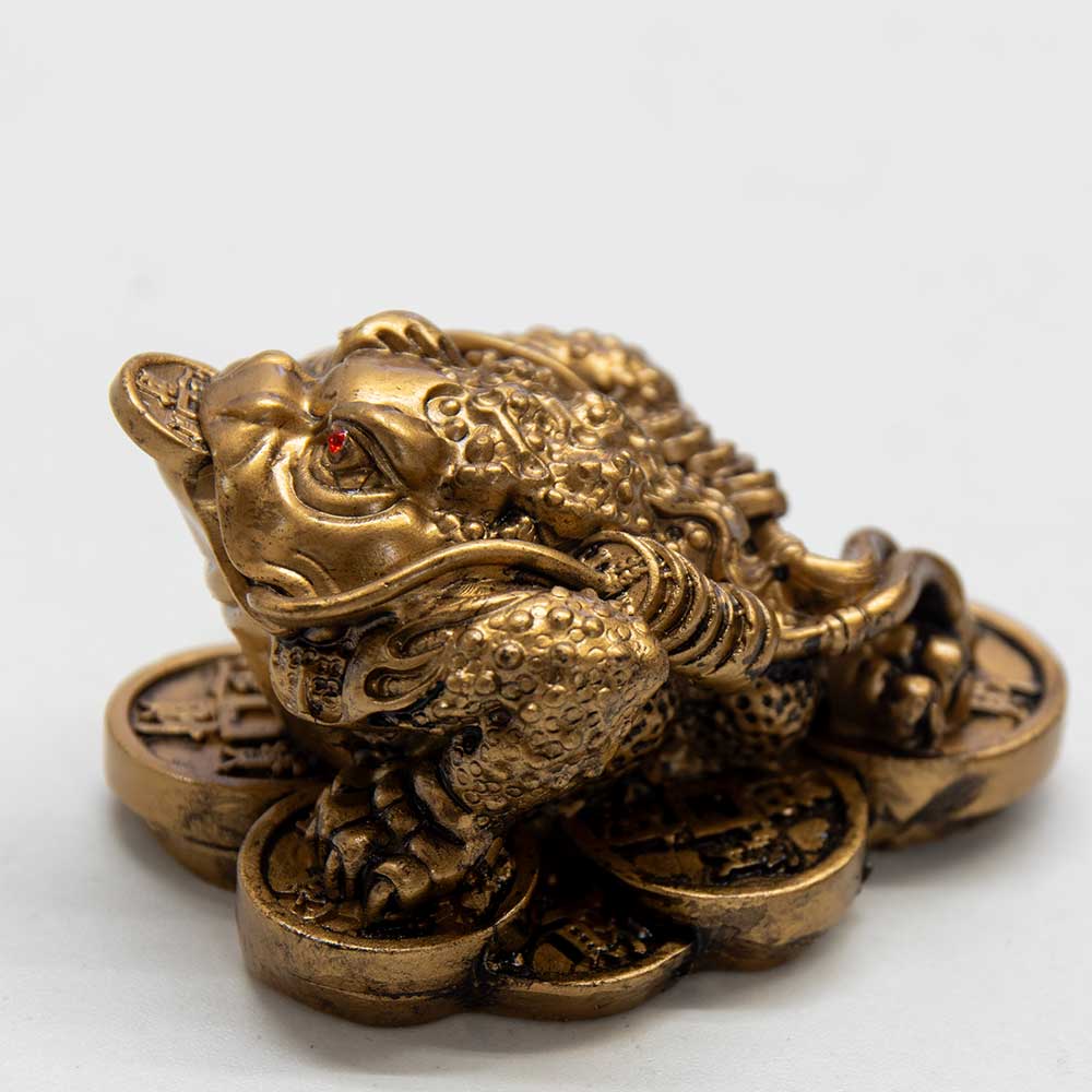 Polyresin Feng Shui Figurine Money Toad - Gold
