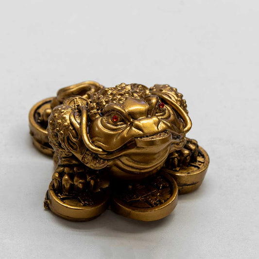 Polyresin Feng Shui Figurine Money Toad - Gold