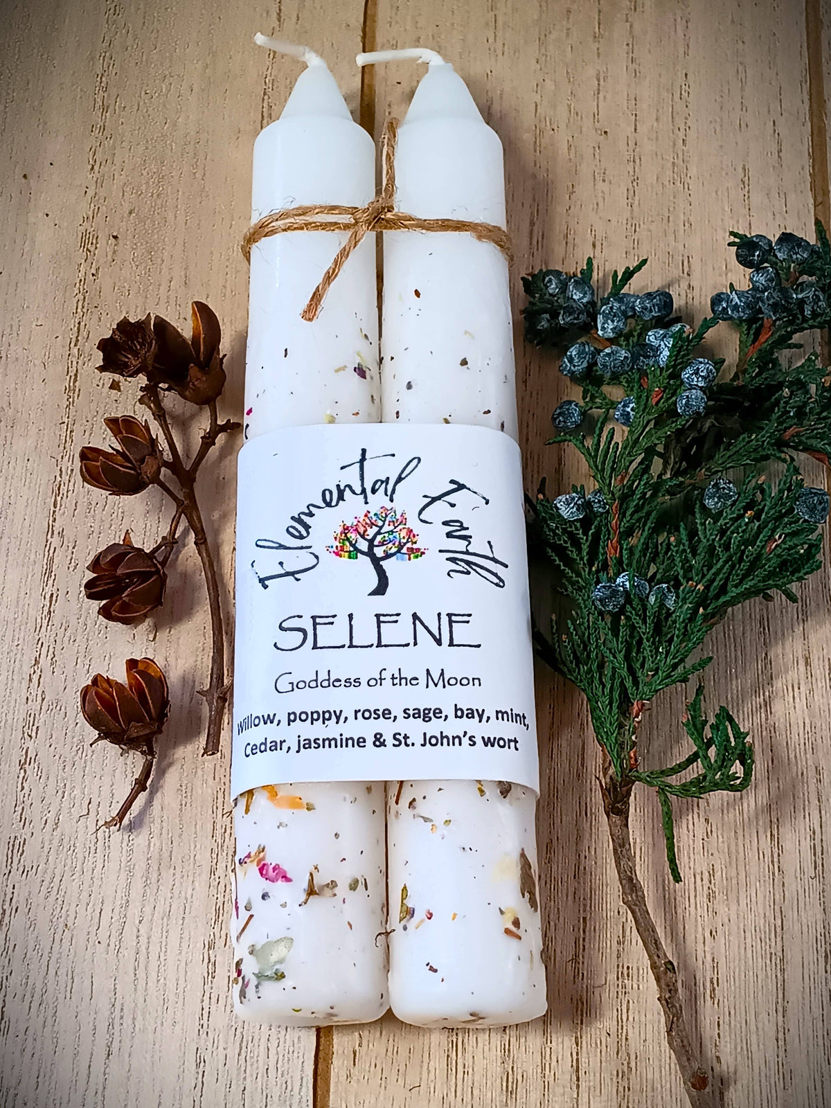 Selene Herbal Intention 6-inch Candles