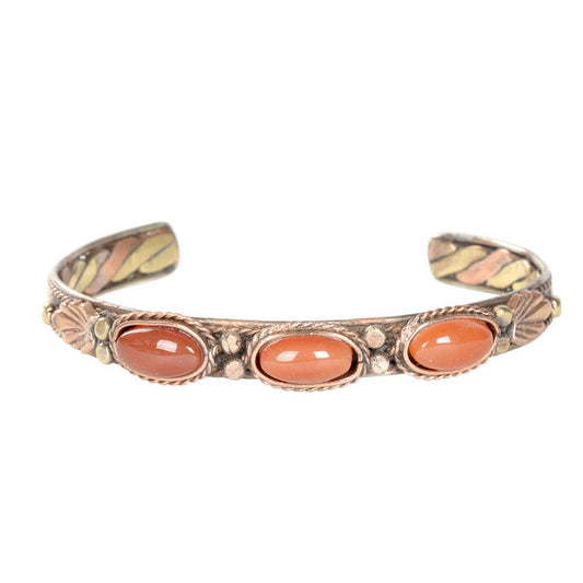 1/4" 3 Carnelian Stone  Cuff