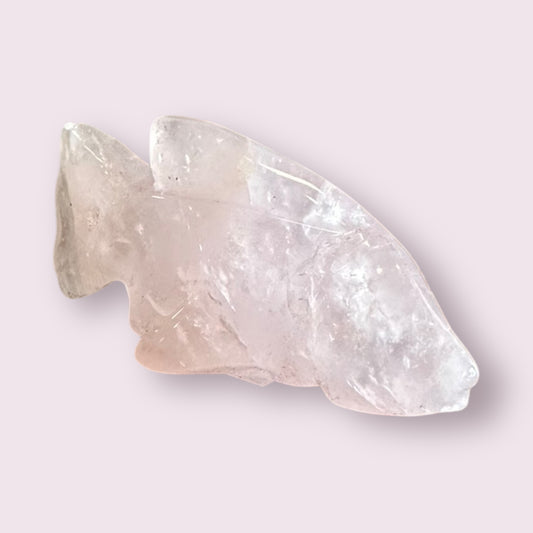 Rose Quartz Carved Fish 25-35mm