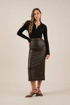 SOLID COLLARED LONG SLEEVE BODYSUIT: BLACK