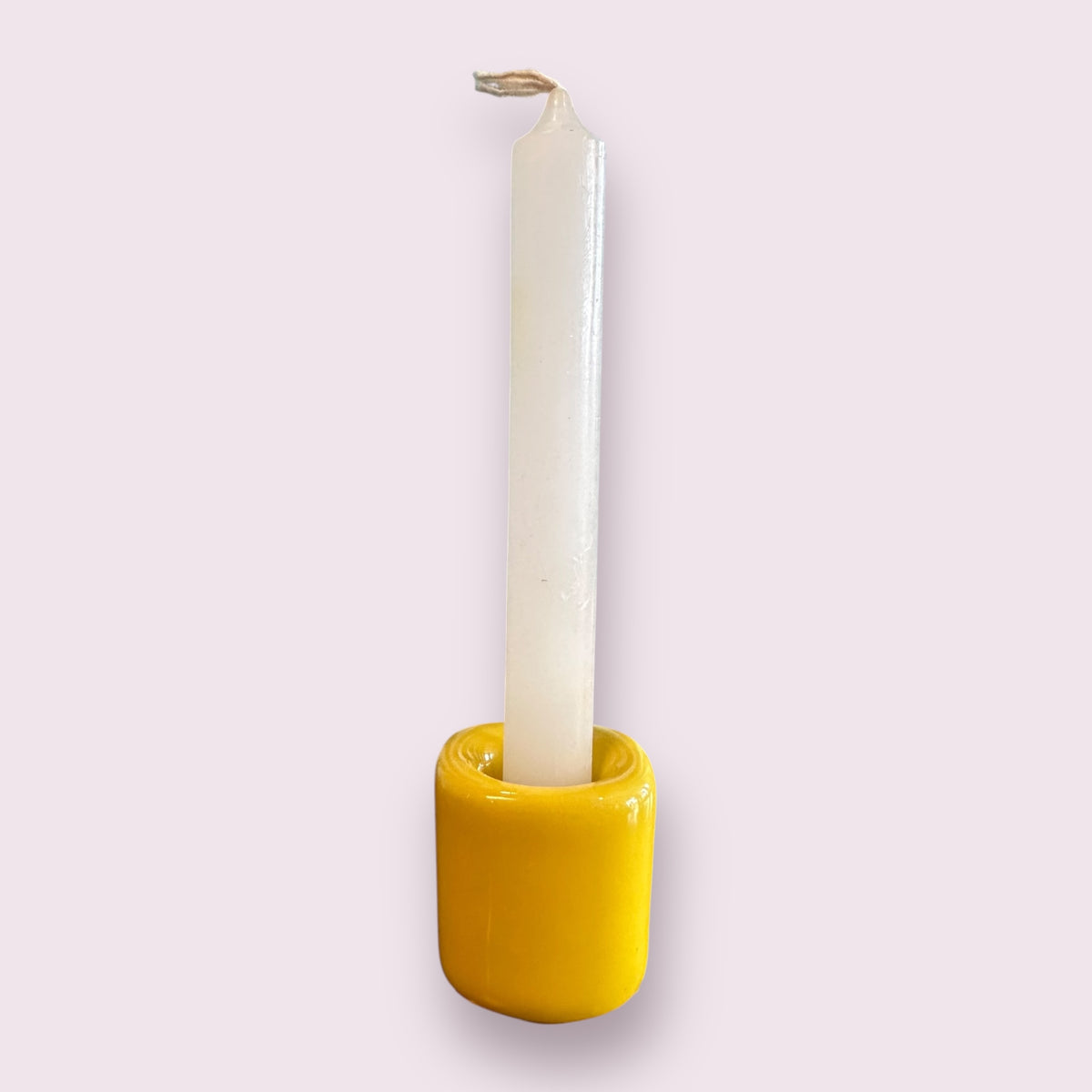Yellow Candle Holder Ceramic Chime Candle Holder Handmade
