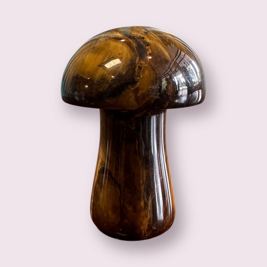 Tiger's Eye Large Crystal Mushroom