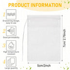 Disposable Fabric Drawstring Tea Bags - 2"x2.76": 100 Bags