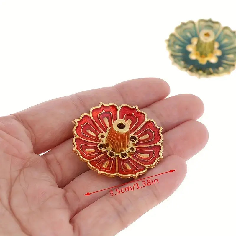 Random Color Enamel Lotus Incense Holder – Mini & Decorative