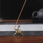 Kung Fu Turtle Incense Holder Bronze/Copper Unique Piece: Bronze
