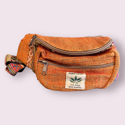 Orange Hemp Fanny Pack