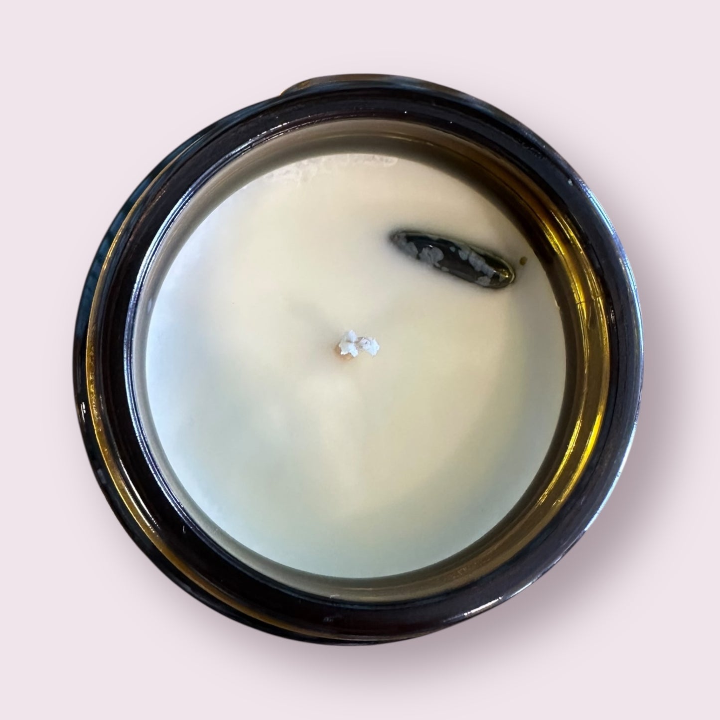 4oz Amber Crystal Candles - Obsidian - Block Negativity