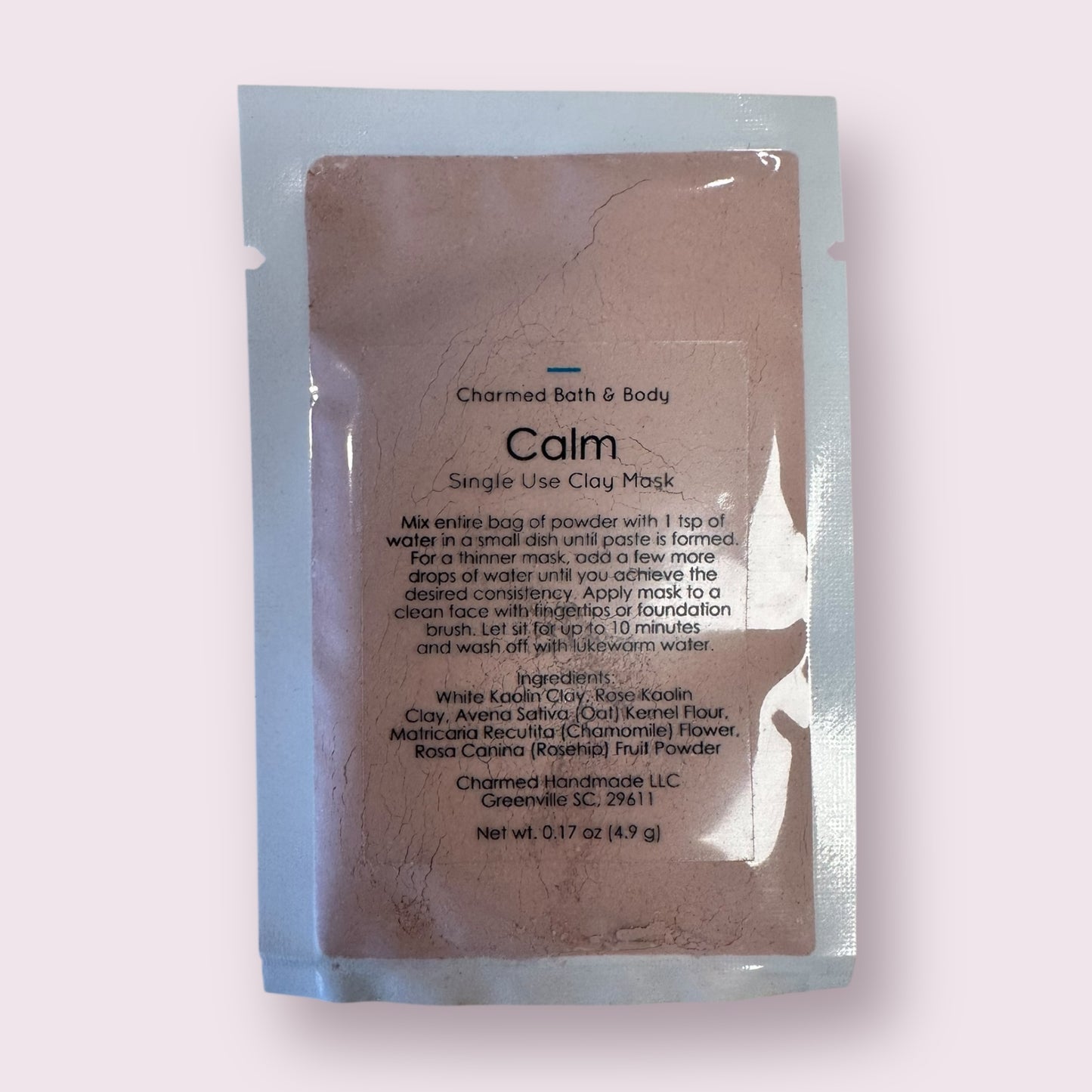 Single Use Clay Face Mask: Calm/Rose Mask