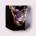 Raw Amethyst Candle Holder | Planter | Black, Black Crystal Candle
