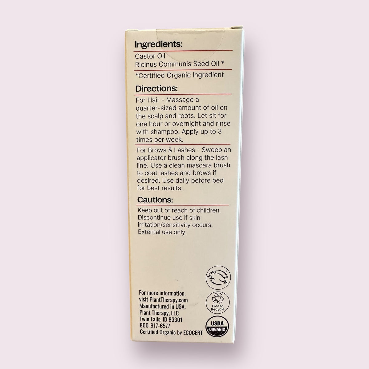 Organic Castor Oil 4 oz
