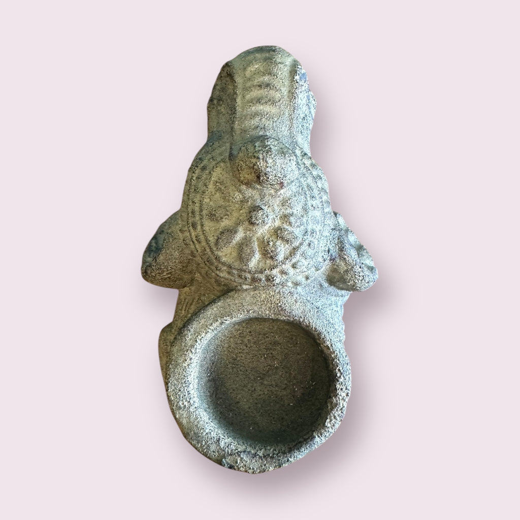 Lucky Elephant Volcanic Stone Incense Holder - Sand