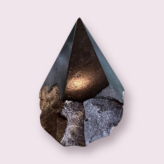 Black Tourmaline Polished Top Points by the Flat