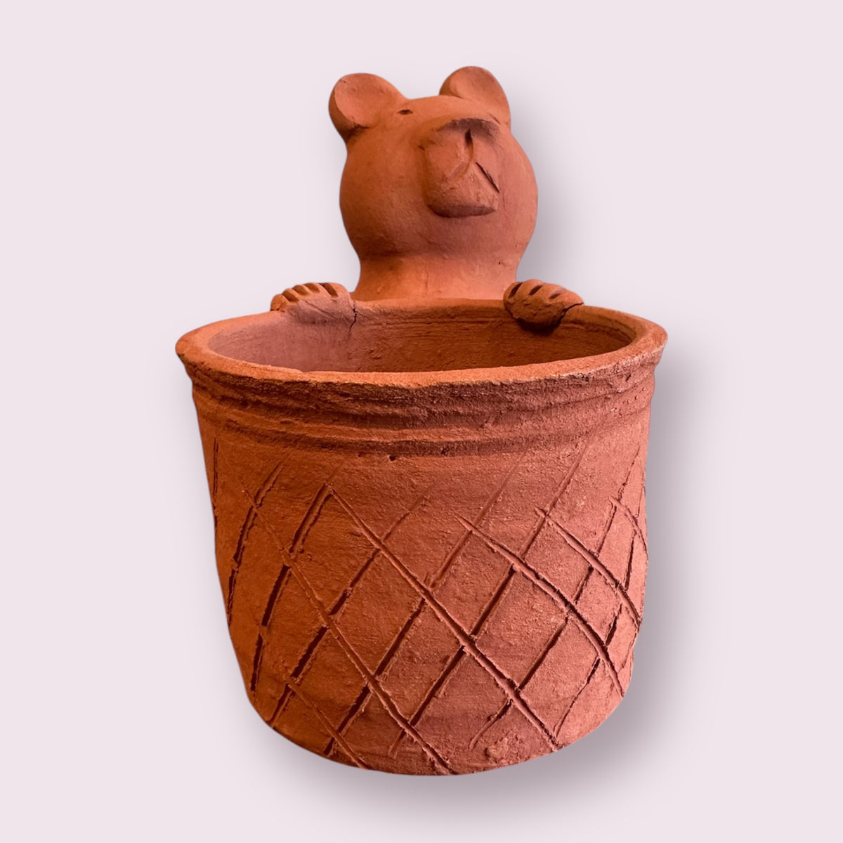 Rakshana Plant Pals - Bear Hug Terracotta Planter