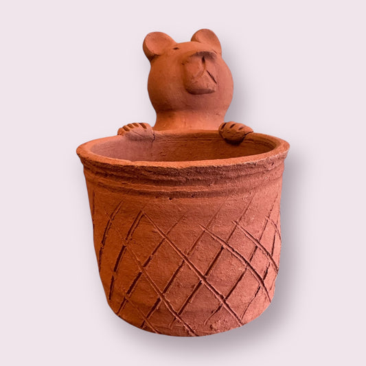 Rakshana Plant Pals - Bear Hug Terracotta Planter