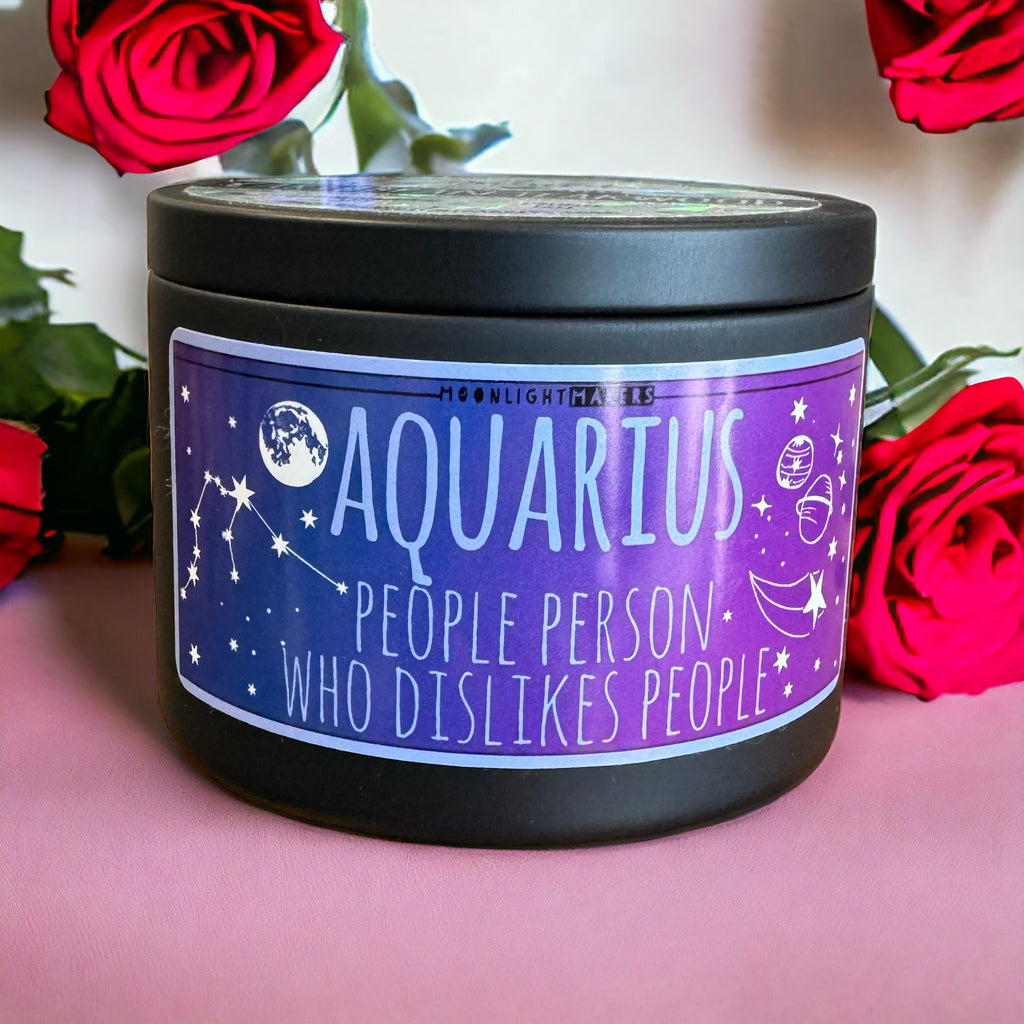 Aquarius zodiac Candle