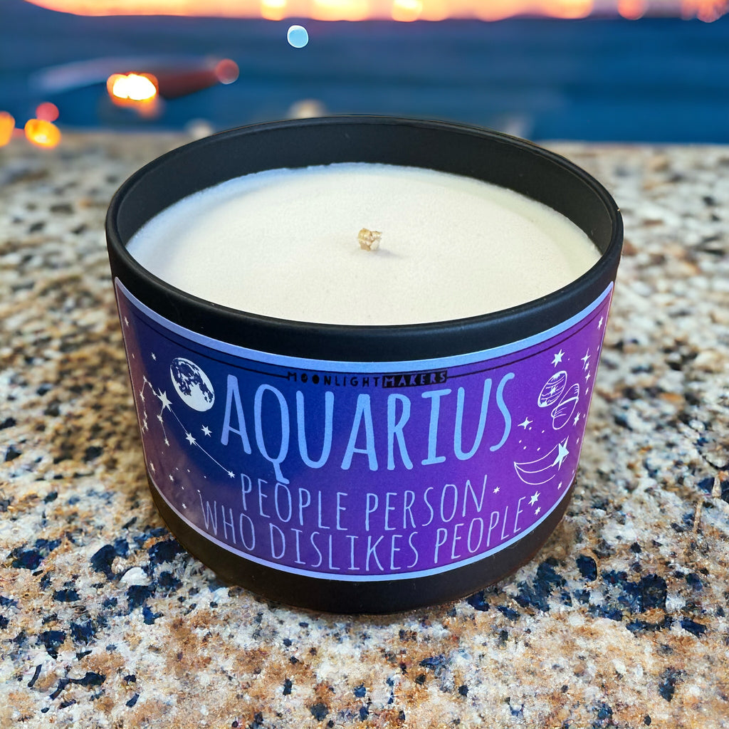 Aquarius zodiac Candle