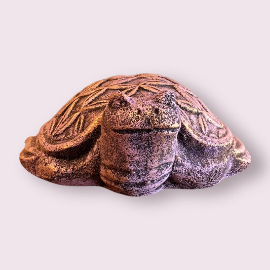 Flower of Life Turtle Volcanic Stone Statue Incense Holder