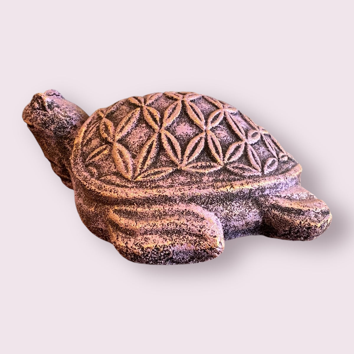 Flower of Life Turtle Volcanic Stone Statue Incense Holder