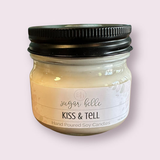 Kiss & Tell Mason Jar Soy Candle 4 oz Jar