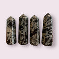 Green Flower Tourmaline Tapered Obelisk Standing Point