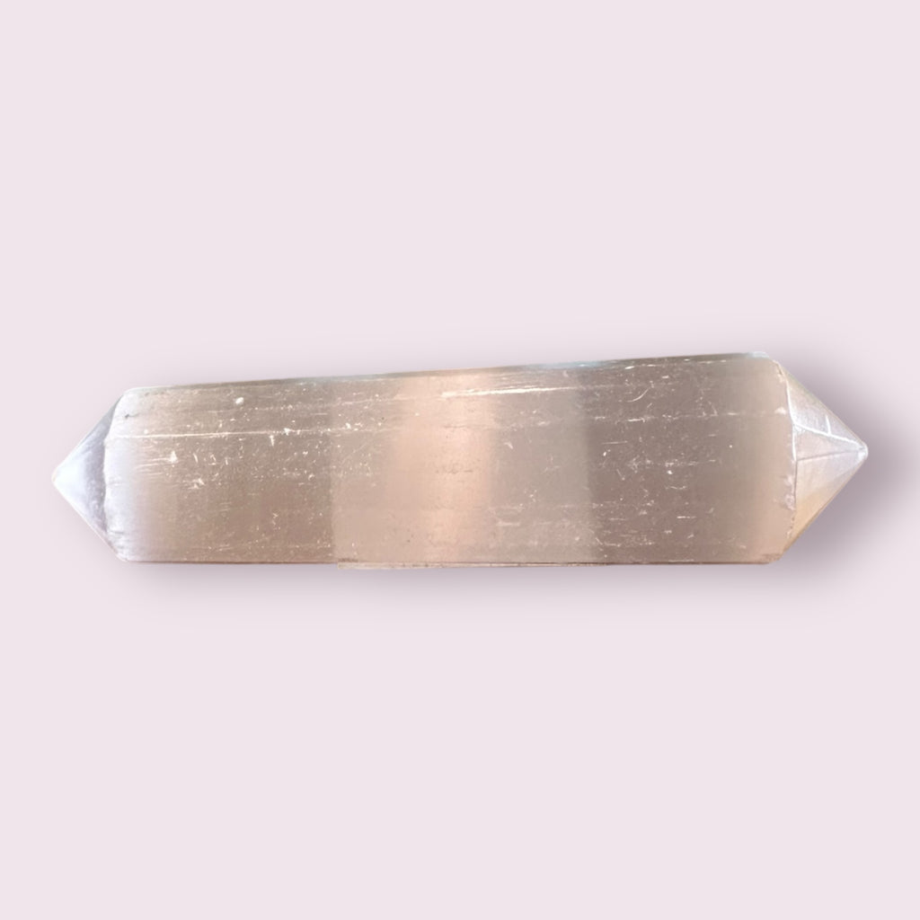 Selenite Gemstone Double Point Vogel Massage Wand