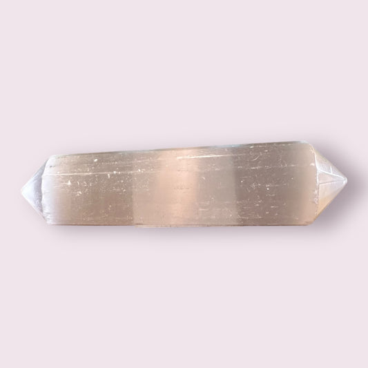 Selenite Gemstone Double Point Vogel Massage Wand