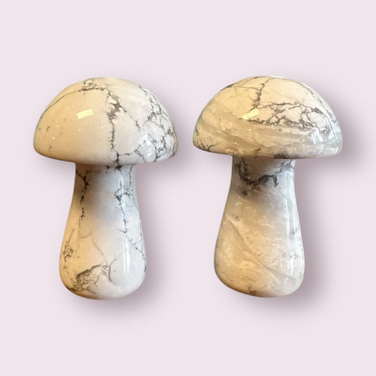 White Howlite Magic Mushrooms 50mm