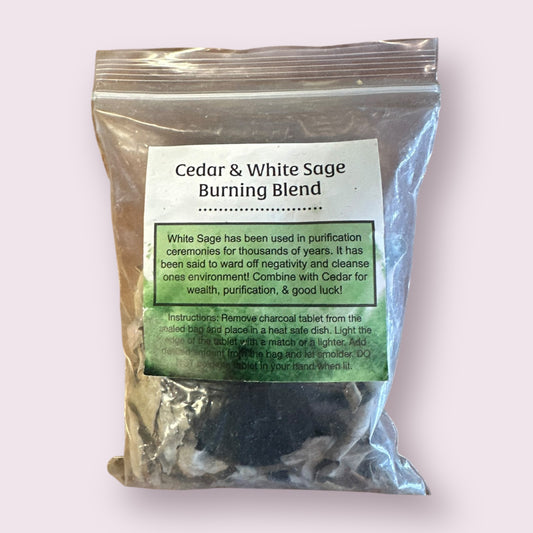 Cedar and White Sage Herbs Smudging