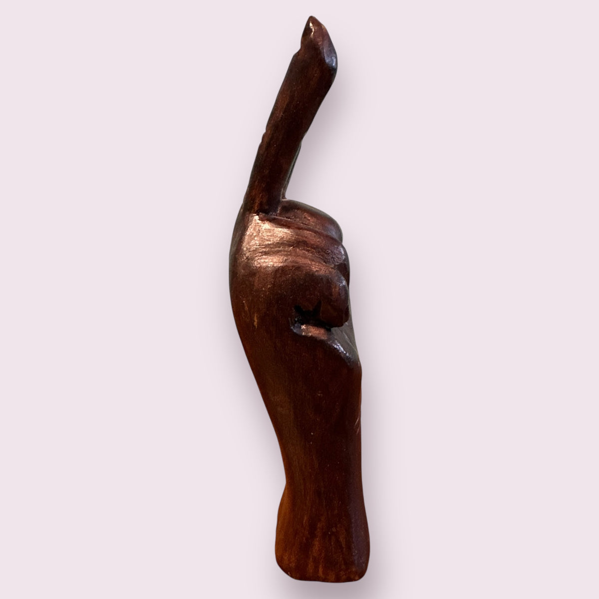 Don't Stop Believing Petite Hand Carved Wooden Peace Hand