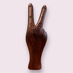 Don't Stop Believing Petite Hand Carved Wooden Peace Hand