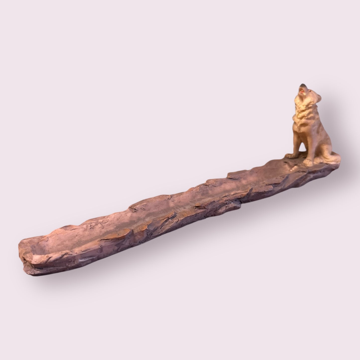 Wolf Polyresin Incense Holder