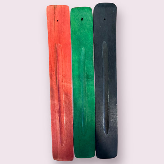 Wood Incense Holder Plain Colored Assorted