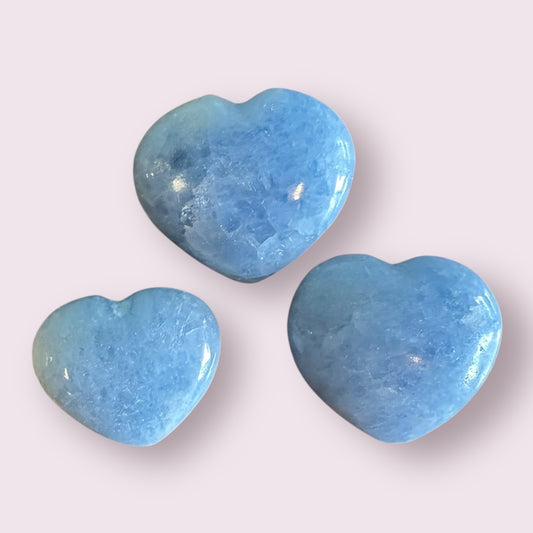 Blue Calcite Crystal Heart