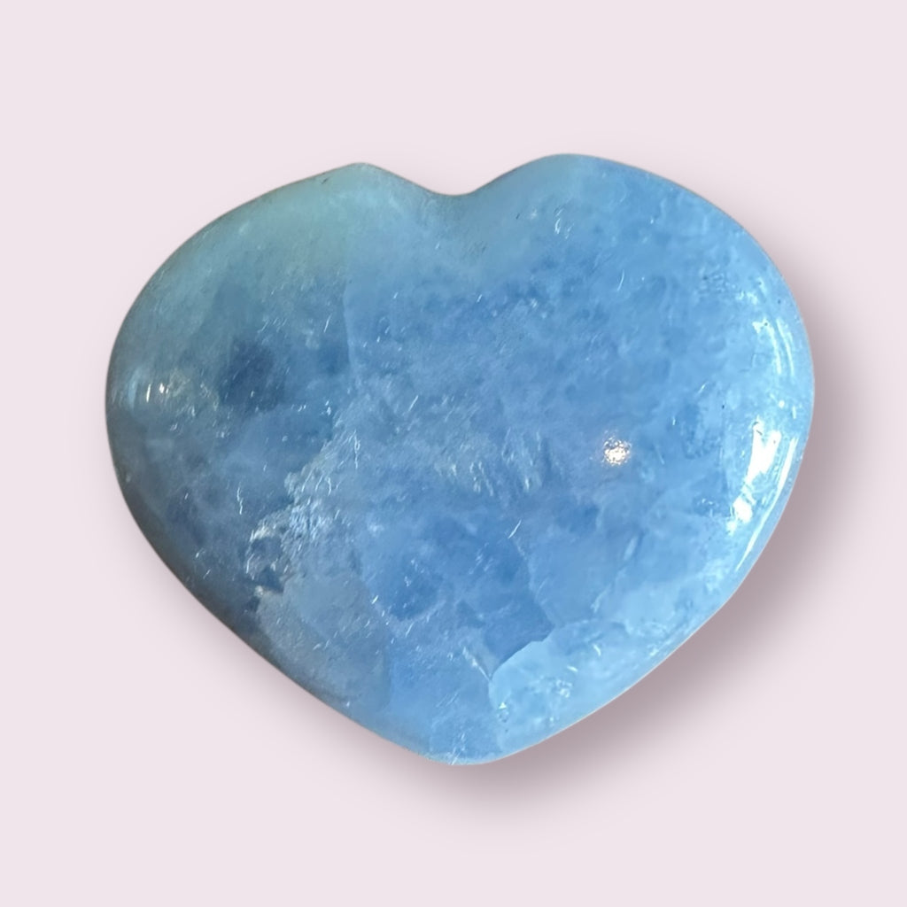Blue Calcite Crystal Heart