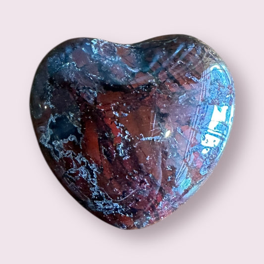 Brecciated Jasper Puff Heart 30mm