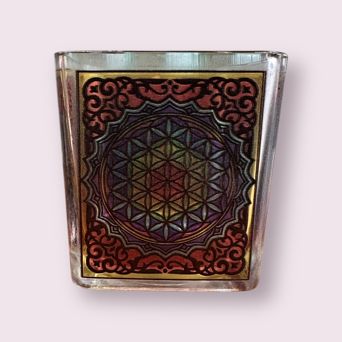 Flower of Life Square Votive Holder