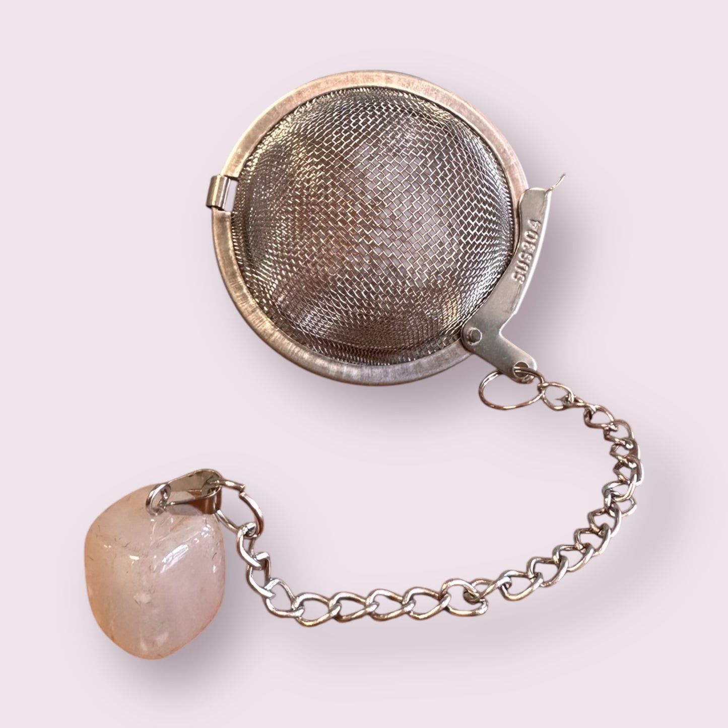 Stainless Steel Tea Infuser Ball - Rose Quartz