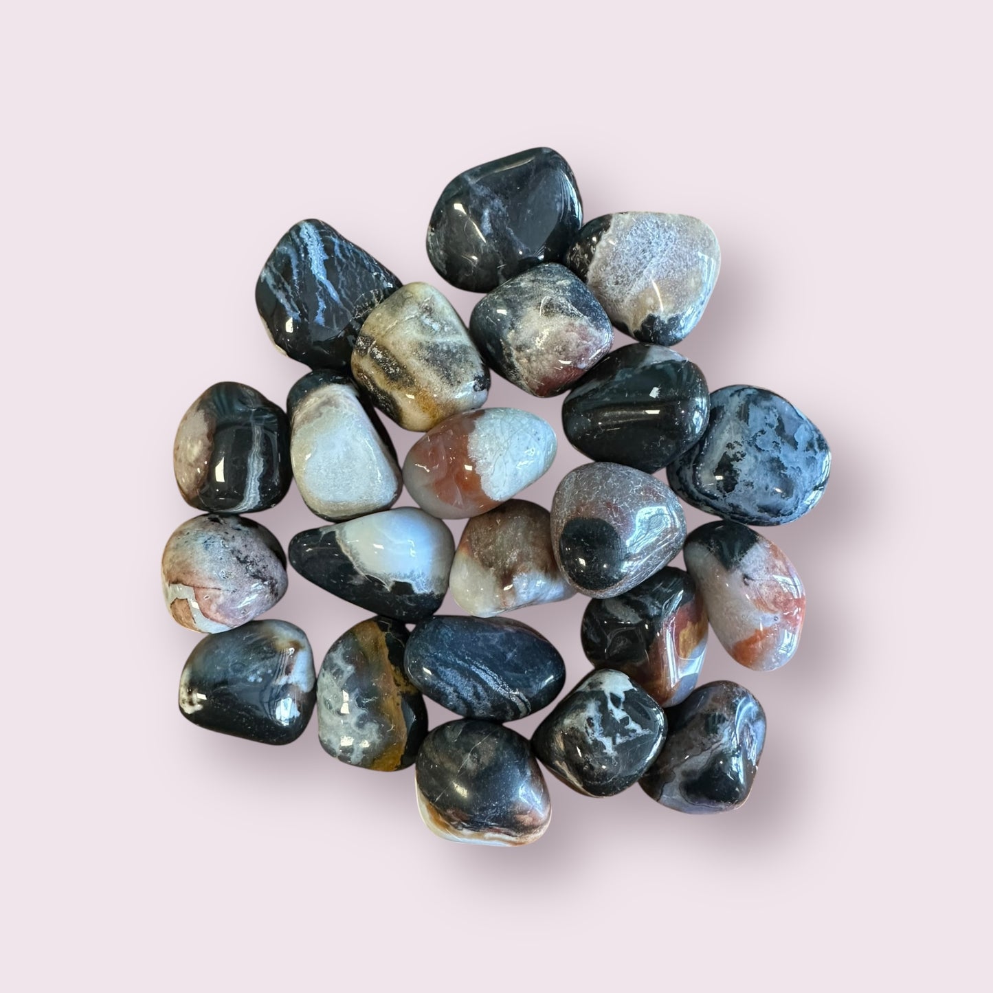 Black Sardonyx Tumbled Stones