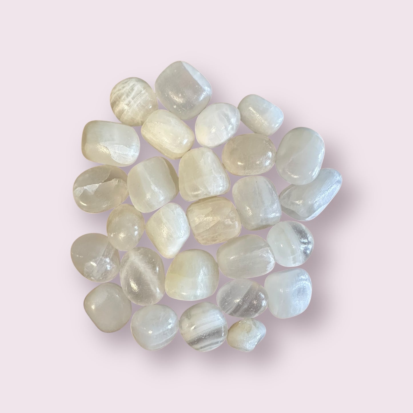 White Calcite Tumbled Stones