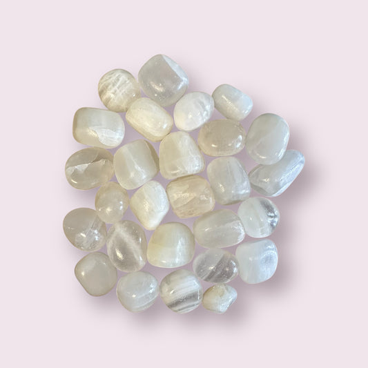 White Calcite Tumbled Stones
