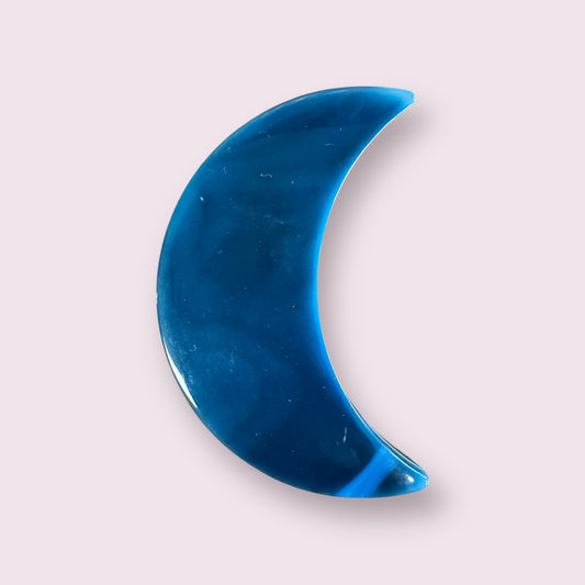 Teal Agate Moon | Gemstone Stars and Moon | Agate Gemstones