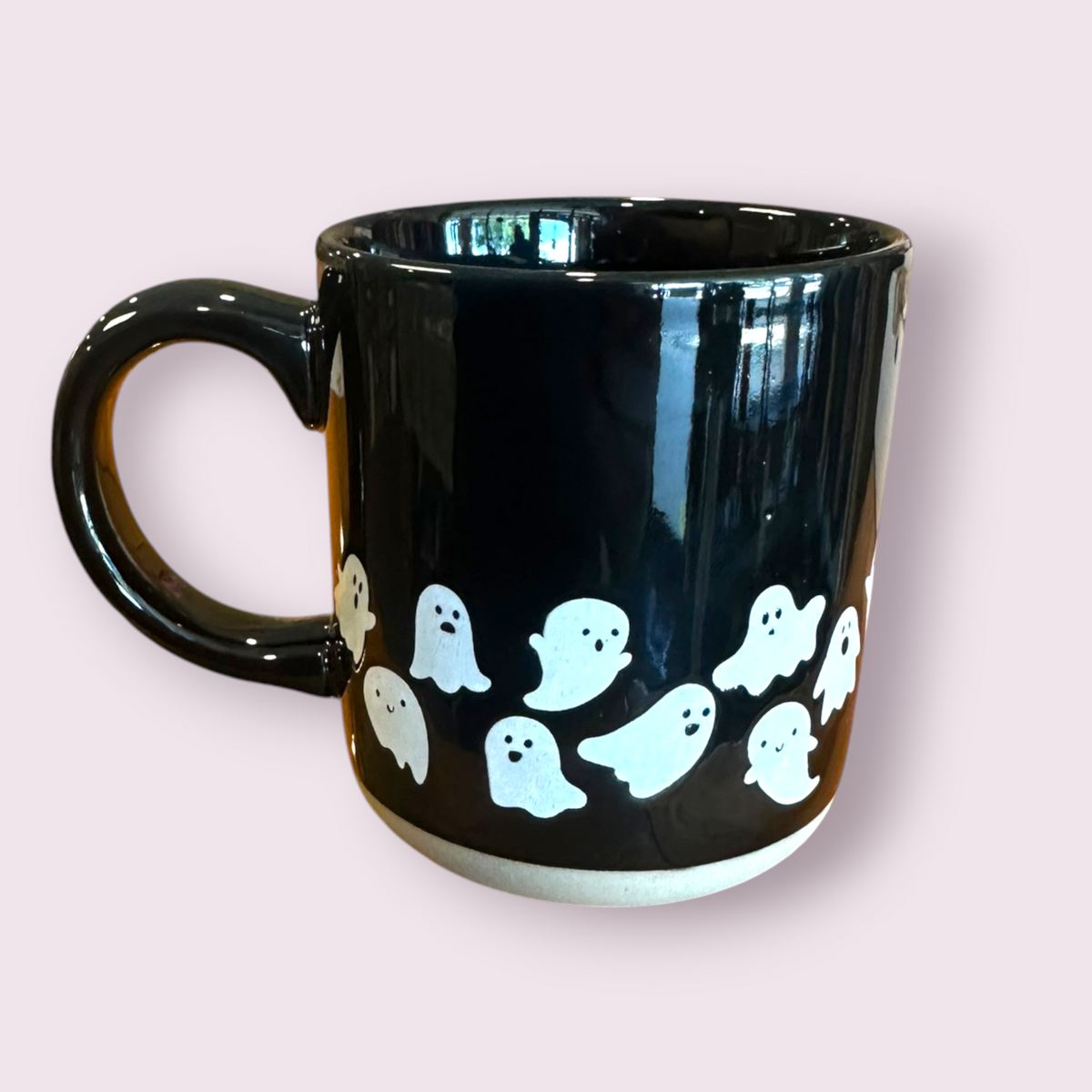 Ghost Pattern Stoneware Coffee Mug - Halloween Decor