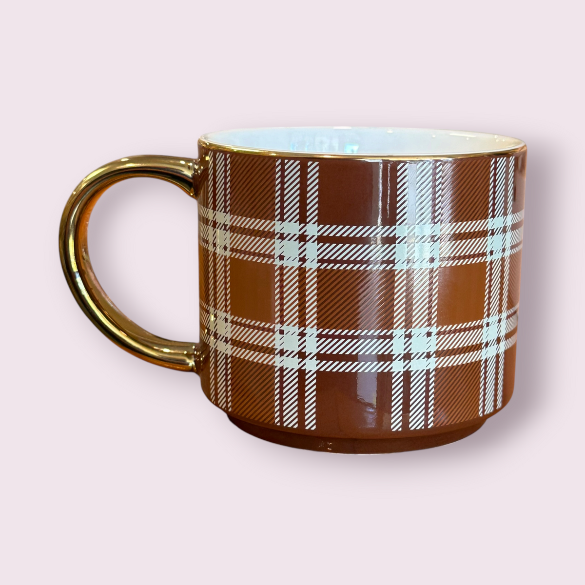 Brown Plaid Coffee Mug - Fall Decor & Gifts