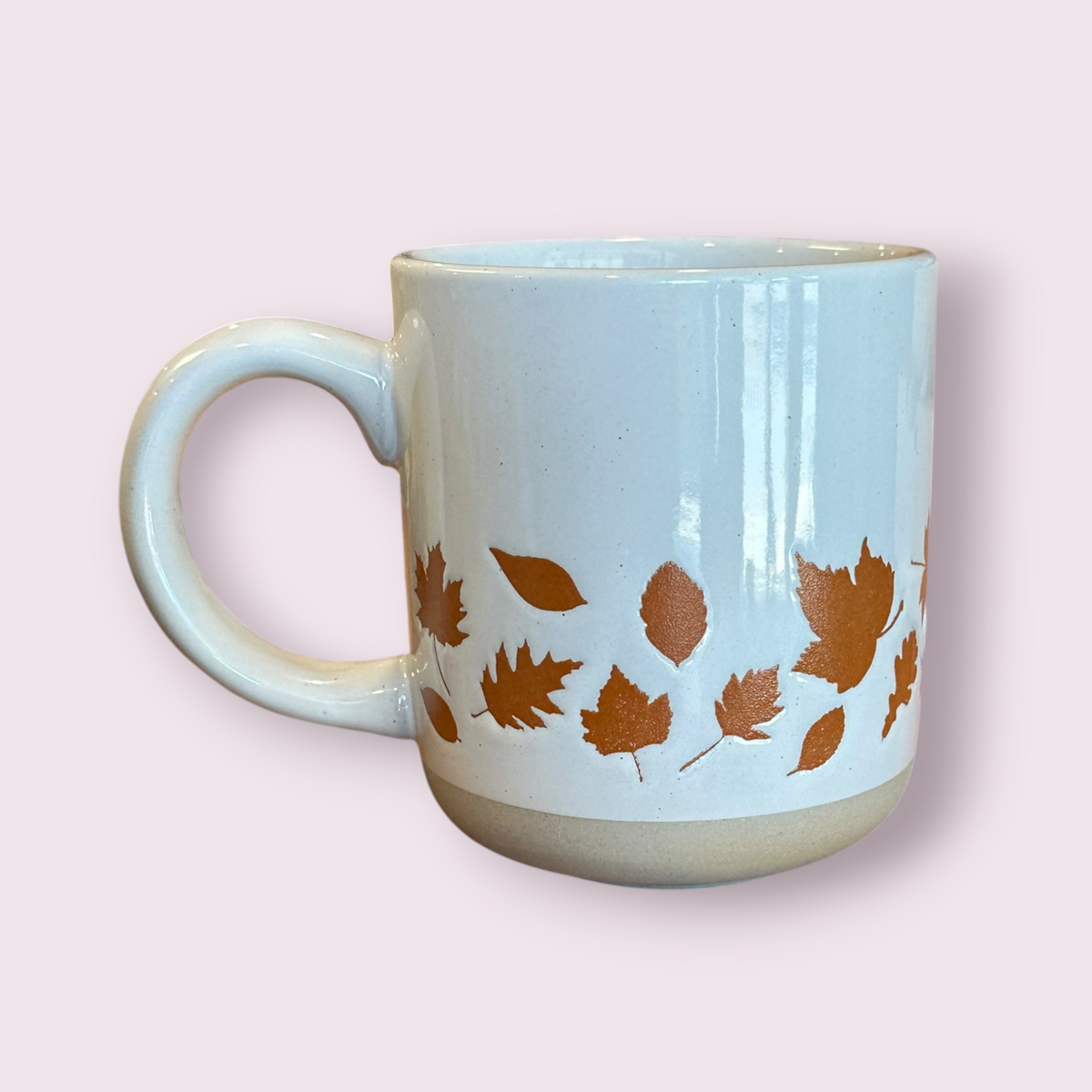 Orange Leaves Stoneware Coffee Mug - Fall Decor
