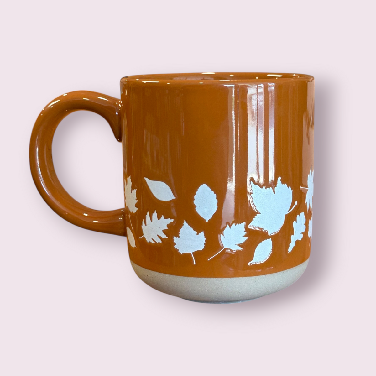 Fall Leaves Orange Stoneware Coffee Mug - Fall Decor & Gifts