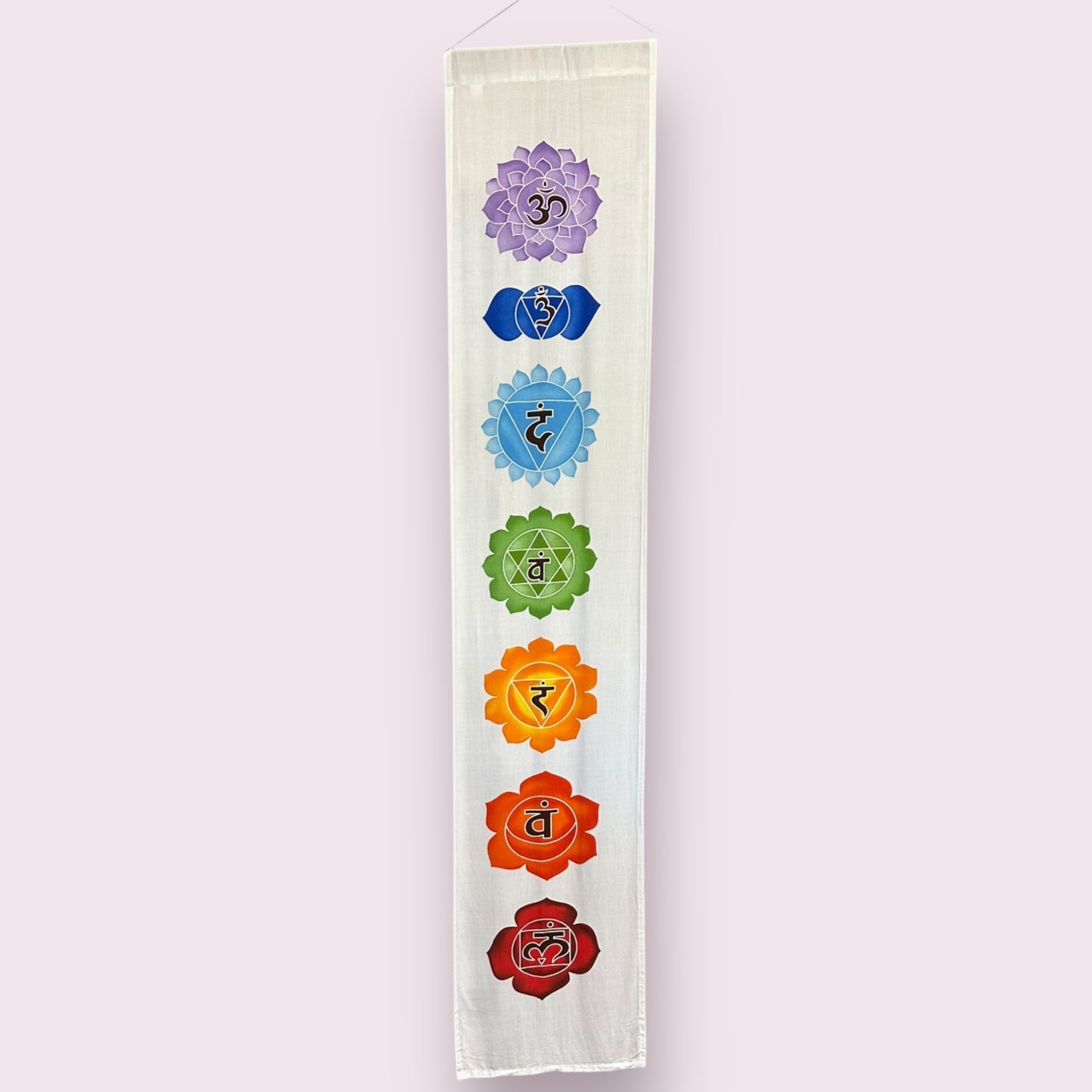 Cotton Color Print Banner Chakras White